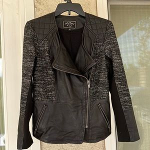 Lucky Brand | Tweed & Leather Moto Jacket